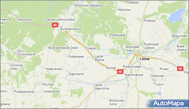 mapa Lgota Błotna, Lgota Błotna na mapie Targeo