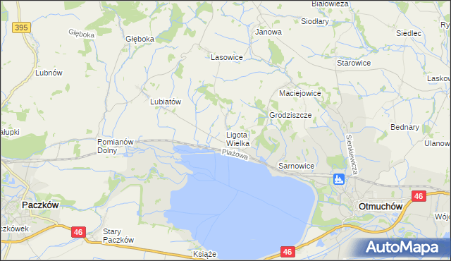 mapa Ligota Wielka gmina Otmuchów, Ligota Wielka gmina Otmuchów na mapie Targeo