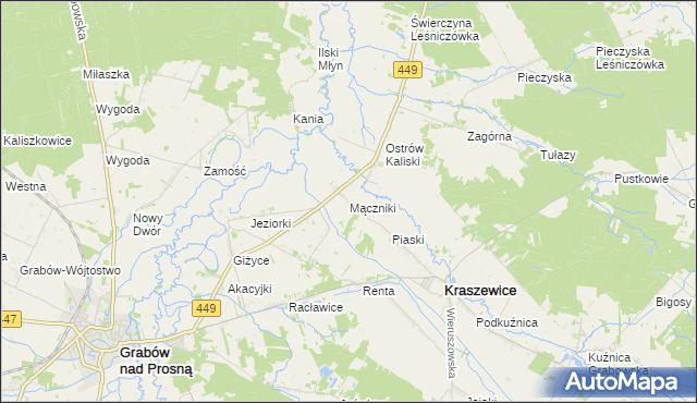 mapa Mączniki gmina Kraszewice, Mączniki gmina Kraszewice na mapie Targeo