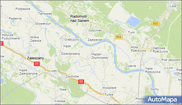 mapa Majdan Zbydniowski, Majdan Zbydniowski na mapie Targeo