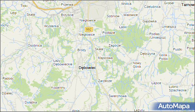 mapa Majscowa, Majscowa na mapie Targeo