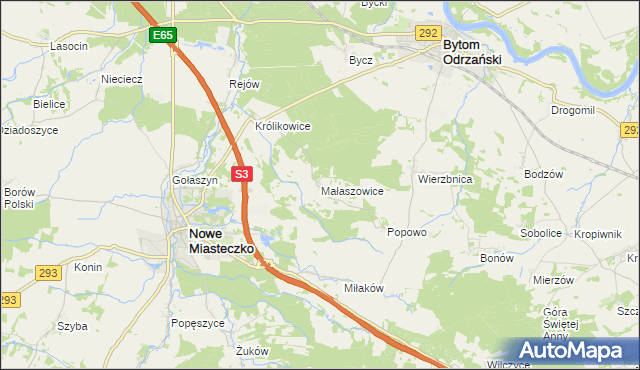 mapa Małaszowice, Małaszowice na mapie Targeo