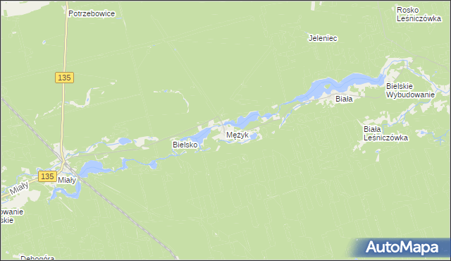 mapa Mężyk, Mężyk na mapie Targeo