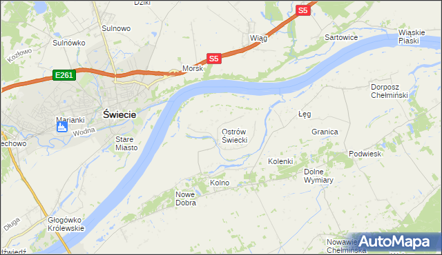 mapa Ostrów Świecki, Ostrów Świecki na mapie Targeo