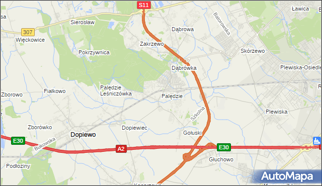 mapa Palędzie, Palędzie na mapie Targeo