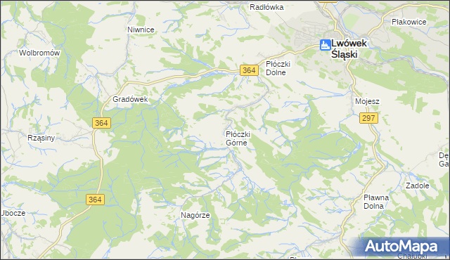 mapa Płóczki Górne, Płóczki Górne na mapie Targeo