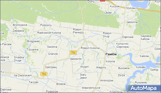 mapa Rzepin-Kolonia, Rzepin-Kolonia na mapie Targeo