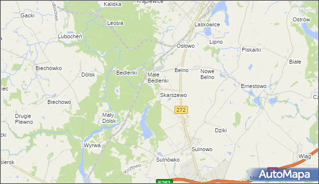 mapa Skarszewo gmina Świecie, Skarszewo gmina Świecie na mapie Targeo