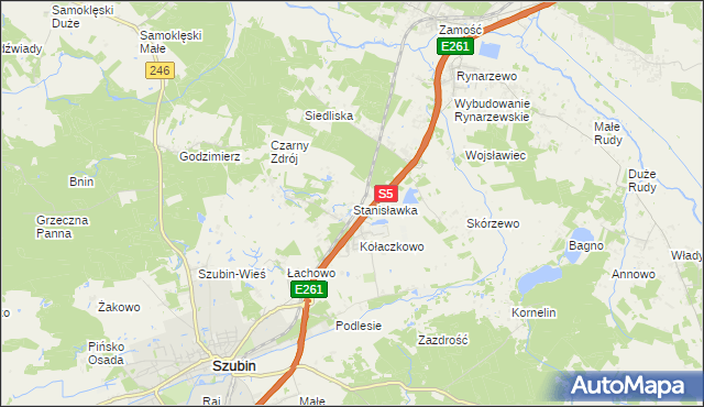 mapa Stanisławka gmina Szubin, Stanisławka gmina Szubin na mapie Targeo