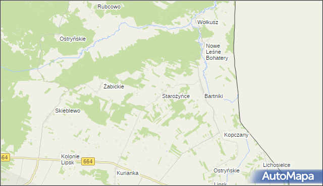 mapa Starożyńce, Starożyńce na mapie Targeo