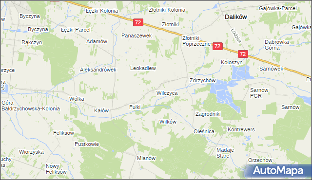 mapa Wilczyca, Wilczyca na mapie Targeo