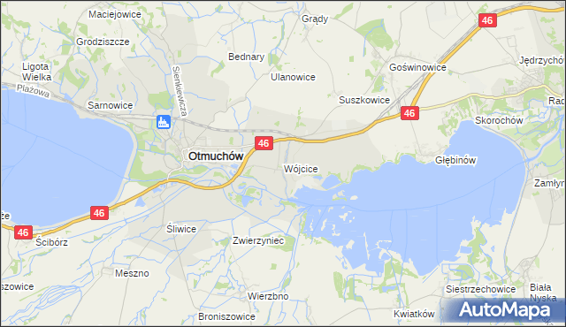 mapa Wójcice gmina Otmuchów, Wójcice gmina Otmuchów na mapie Targeo