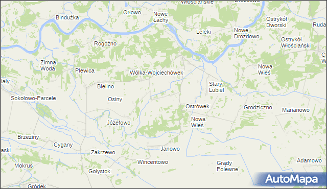 mapa Wólka Lubielska, Wólka Lubielska na mapie Targeo