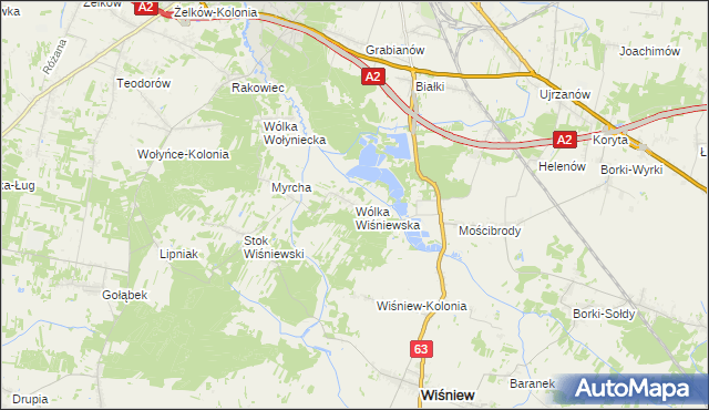 mapa Wólka Wiśniewska, Wólka Wiśniewska na mapie Targeo