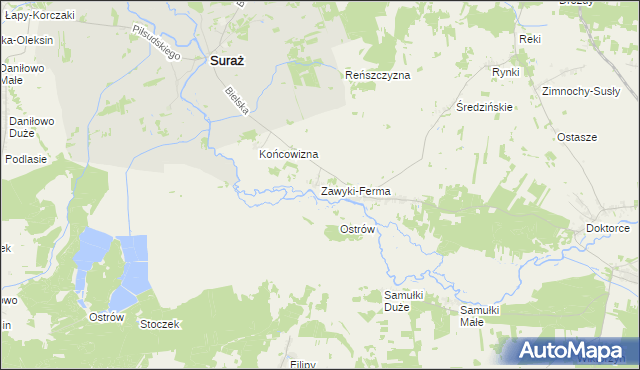 mapa Zawyki-Ferma, Zawyki-Ferma na mapie Targeo