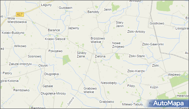 mapa Zielona gmina Krasne, Zielona gmina Krasne na mapie Targeo