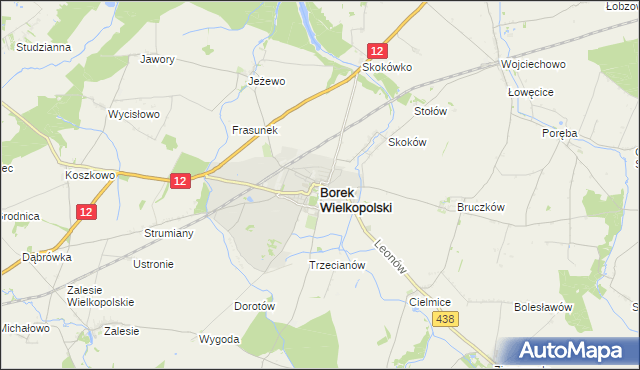 mapa Borek Wielkopolski, Borek Wielkopolski na mapie Targeo