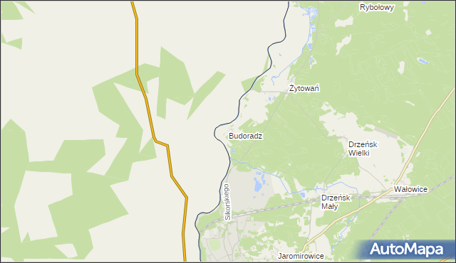 mapa Budoradz, Budoradz na mapie Targeo