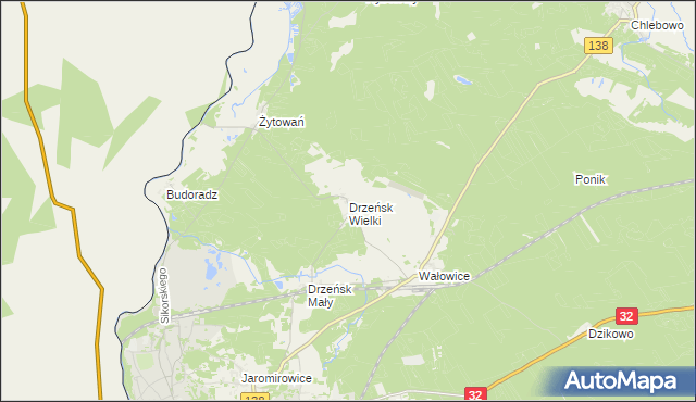 mapa Drzeńsk Wielki, Drzeńsk Wielki na mapie Targeo