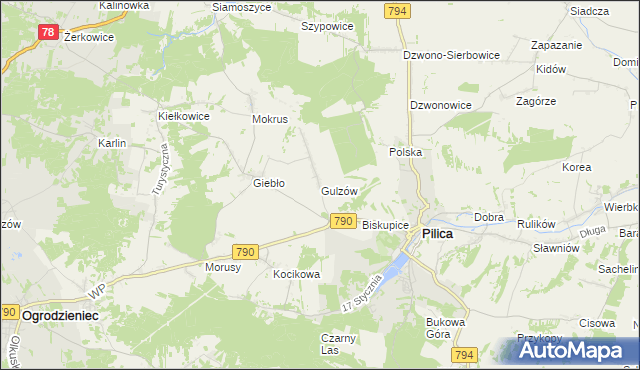 mapa Gulzów, Gulzów na mapie Targeo