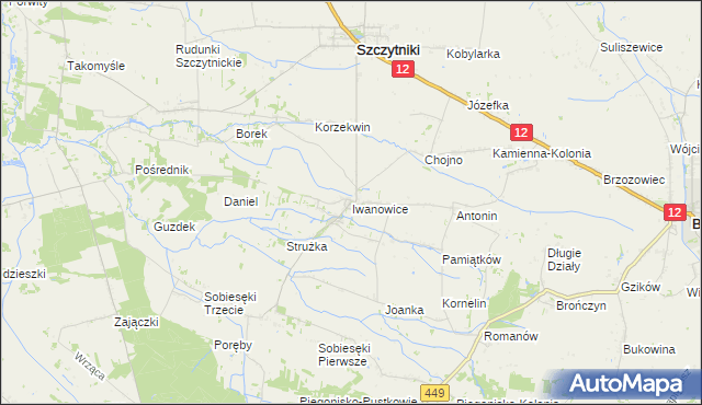 mapa Iwanowice, Iwanowice na mapie Targeo