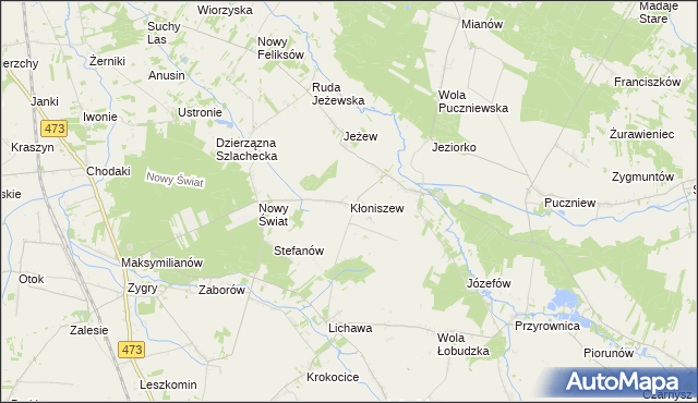 mapa Kłoniszew, Kłoniszew na mapie Targeo