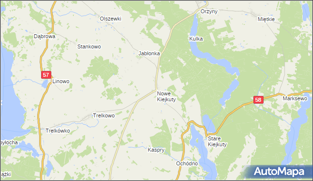 mapa Nowe Kiejkuty, Nowe Kiejkuty na mapie Targeo