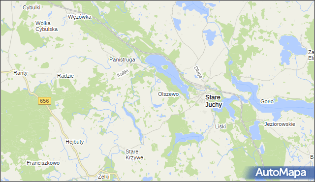 mapa Olszewo gmina Stare Juchy, Olszewo gmina Stare Juchy na mapie Targeo