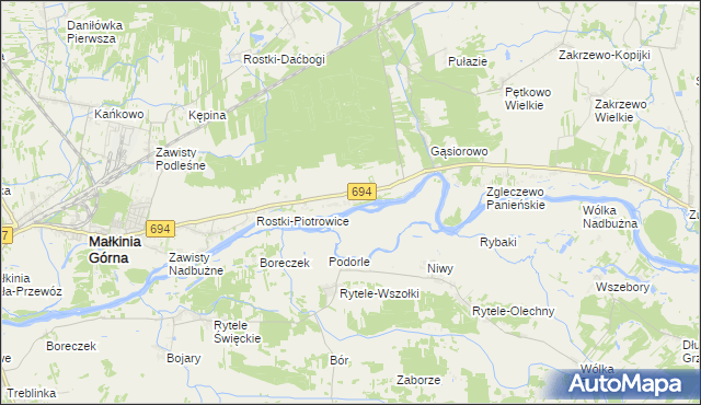 mapa Podgórze-Gazdy, Podgórze-Gazdy na mapie Targeo