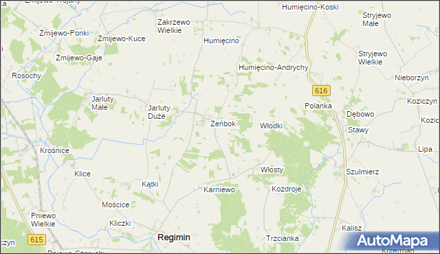 mapa Przybyszewo gmina Regimin, Przybyszewo gmina Regimin na mapie Targeo