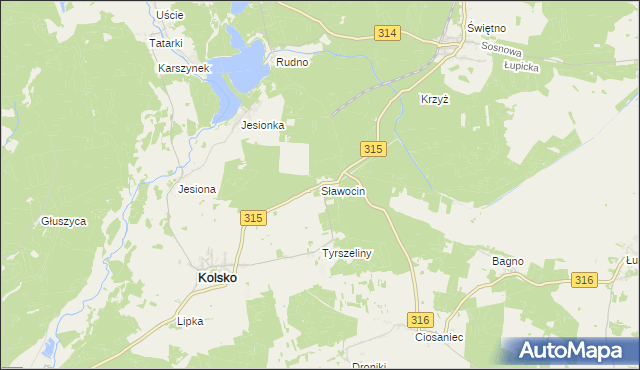mapa Sławocin, Sławocin na mapie Targeo