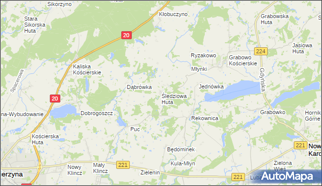 mapa Śledziowa Huta, Śledziowa Huta na mapie Targeo