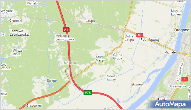 mapa Stare Marzy, Stare Marzy na mapie Targeo