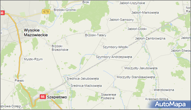 mapa Szymbory-Andrzejowięta, Szymbory-Andrzejowięta na mapie Targeo