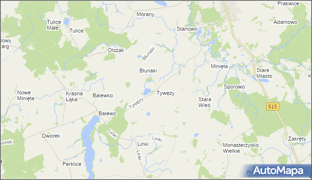 mapa Tywęzy, Tywęzy na mapie Targeo