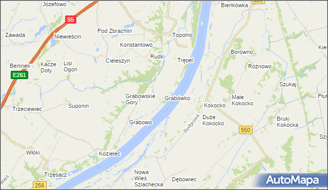 mapa Grabówko gmina Pruszcz, Grabówko gmina Pruszcz na mapie Targeo