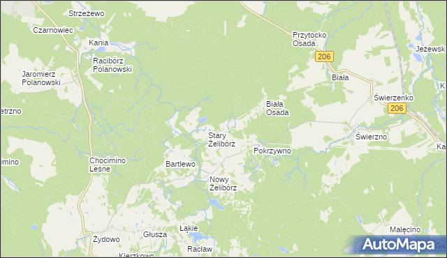 mapa Jeżewo gmina Polanów, Jeżewo gmina Polanów na mapie Targeo