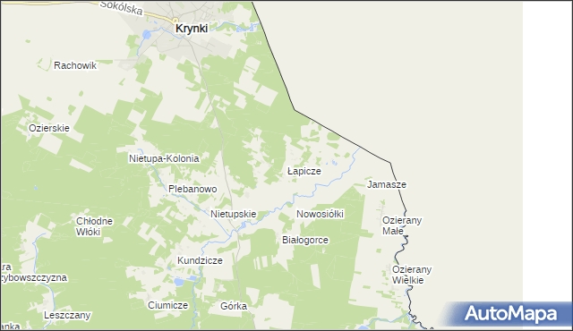 mapa Łapicze, Łapicze na mapie Targeo