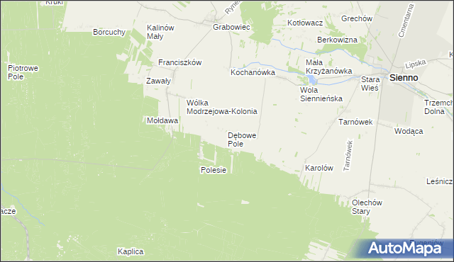 mapa Dębowe Pole, Dębowe Pole na mapie Targeo