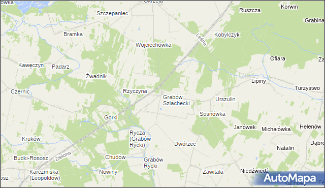 mapa Grabów Szlachecki, Grabów Szlachecki na mapie Targeo