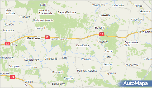 mapa Kamilówka, Kamilówka na mapie Targeo