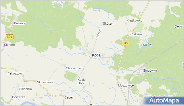 mapa Kotla, Kotla na mapie Targeo