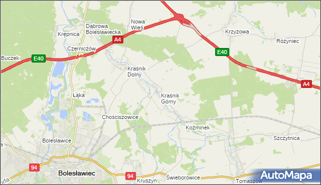 mapa Kraśnik Górny, Kraśnik Górny na mapie Targeo