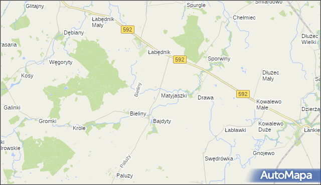 mapa Matyjaszki, Matyjaszki na mapie Targeo