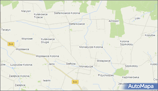 mapa Moniatycze-Kolonia, Moniatycze-Kolonia na mapie Targeo