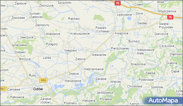 mapa Niewiarów, Niewiarów na mapie Targeo