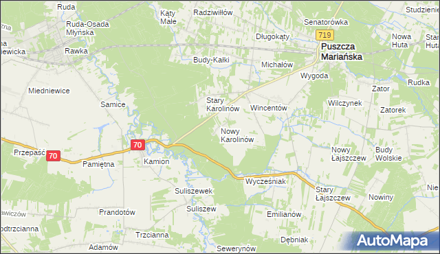 mapa Nowy Karolinów, Nowy Karolinów na mapie Targeo