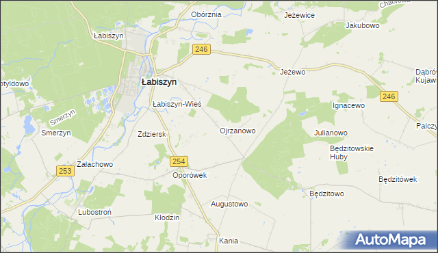 mapa Ojrzanowo, Ojrzanowo na mapie Targeo