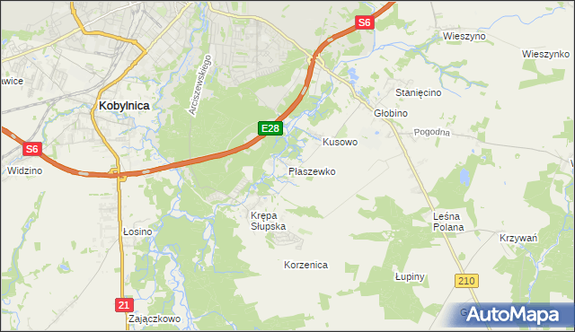 mapa Płaszewko, Płaszewko na mapie Targeo