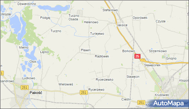 mapa Radłówek, Radłówek na mapie Targeo